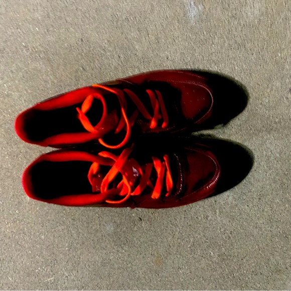 Burgundy and orange Nike Air Force 1 trainers siz 6 - Picture 6 of 6